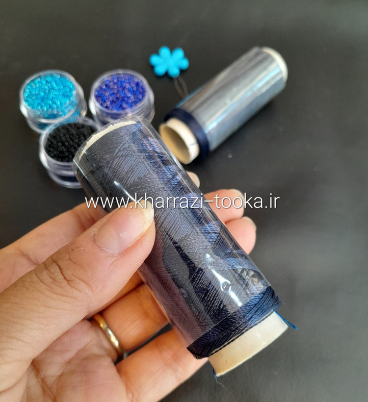 نخ ابریشمی ۲ سورمه ای
