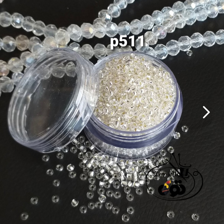 منجوق چک اصل سفید شیشه ای ۵۱۱