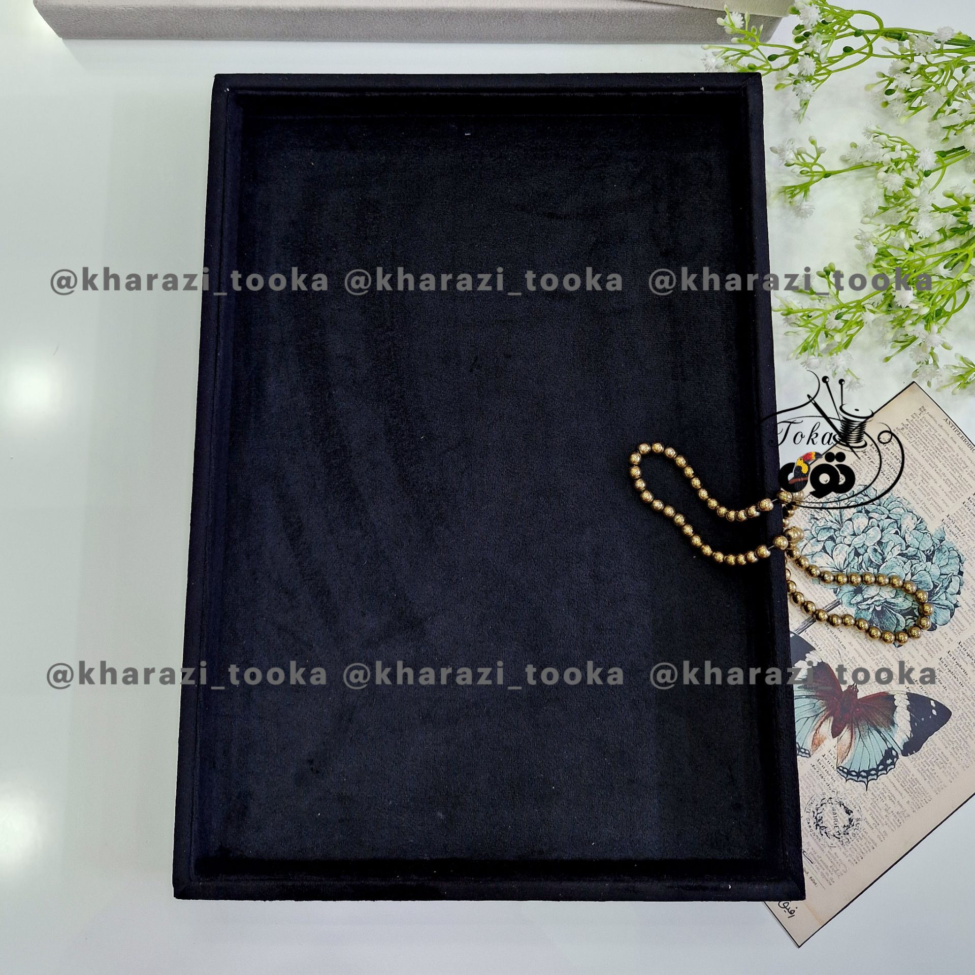 سینی متریال مخمل مشکی